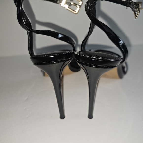 Express Patten Leather High Heel Rose Decal Sandal - Picture 3 of 7